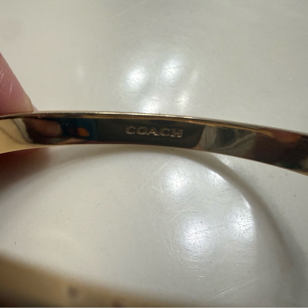 Coach Signature Gold Enamel Bangle - Picture 4 of 6